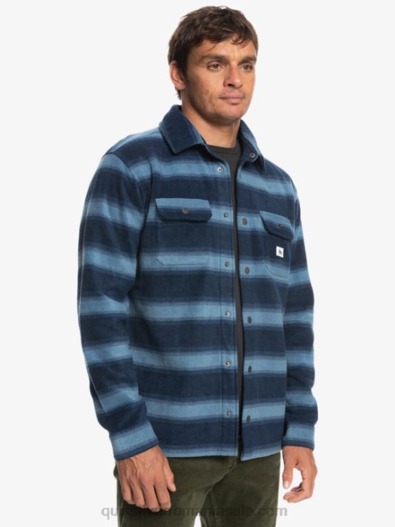 blazer bleumarin dungă de flanel cămașă de flanel cu mânecă lungă zilele de surf XT6B1556 bărbați Quiksilver