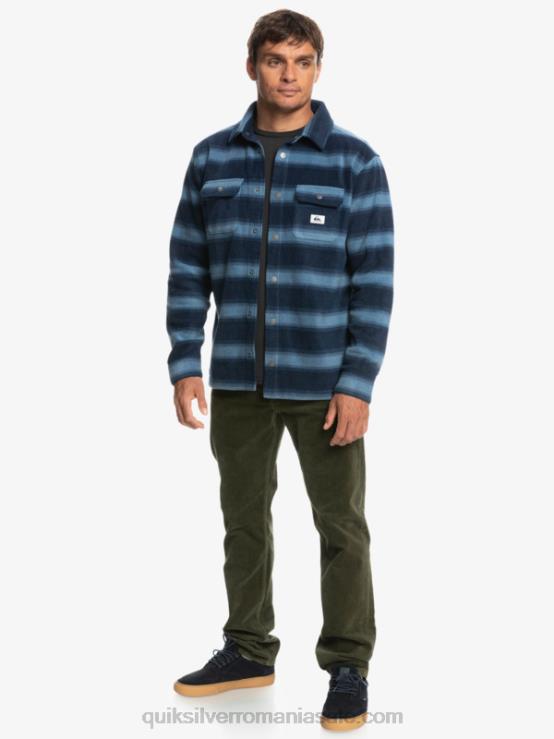 blazer bleumarin dungă de flanel cămașă de flanel cu mânecă lungă zilele de surf XT6B1556 bărbați Quiksilver