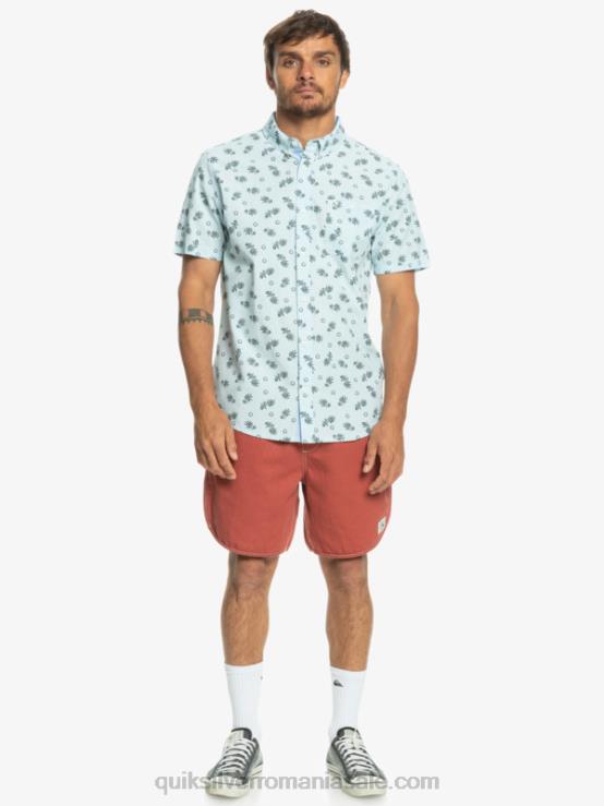 cerul albastru din ocean de la ocean la paradis cămașă cu mânecă scurtă XT6B1389 bărbați Quiksilver