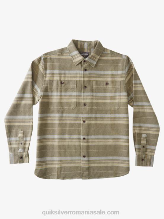 creasta orizontală de măsline prăfuită cămașă cu mânecă lungă din flanel cu crestă orizontală waterman XT6B1122 bărbați Quiksilver