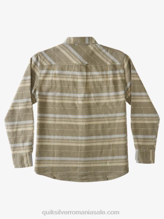 creasta orizontală de măsline prăfuită cămașă cu mânecă lungă din flanel cu crestă orizontală waterman XT6B1122 bărbați Quiksilver