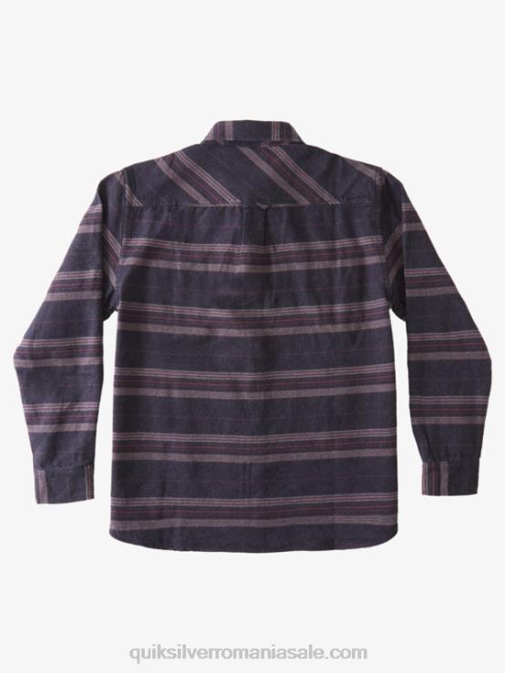 creasta orizontală neagră cămașă cu mânecă lungă din flanel cu crestă orizontală waterman XT6B1121 bărbați Quiksilver