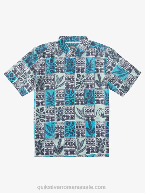 cutii de frunze de turcoaz albastru waterman leaf boxes cămașă hawaiană XT6B915 bărbați Quiksilver