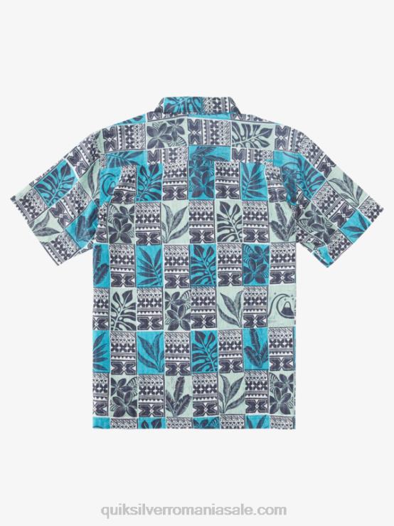 cutii de frunze de turcoaz albastru waterman leaf boxes cămașă hawaiană XT6B915 bărbați Quiksilver