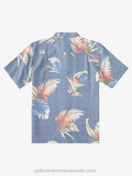 ensign albastru curcubeu floral cămașă cu mânecă scurtă cu flori curcubeu waterman XT6B824 bărbați Quiksilver