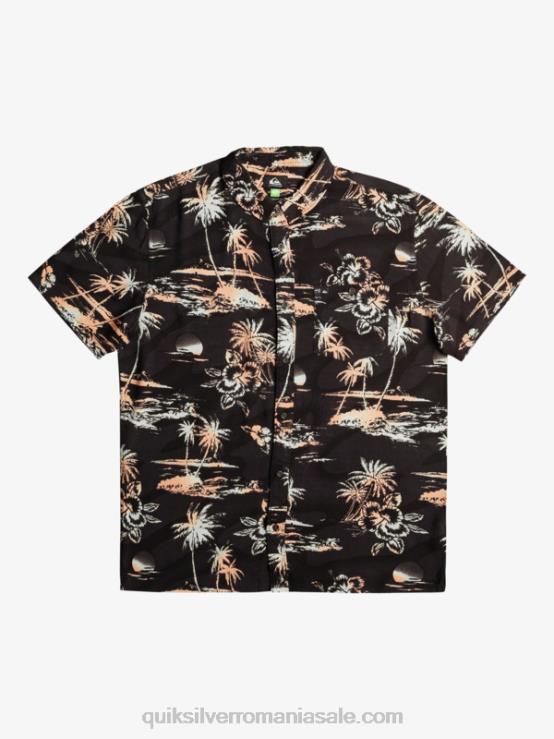 flux de aer negru cămașă cu mânecă scurtă din bumbac airflow XT6B1369 bărbați Quiksilver