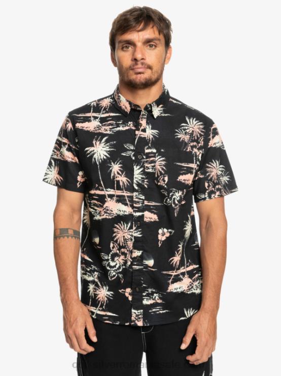 flux de aer negru cămașă cu mânecă scurtă din bumbac airflow XT6B1369 bărbați Quiksilver