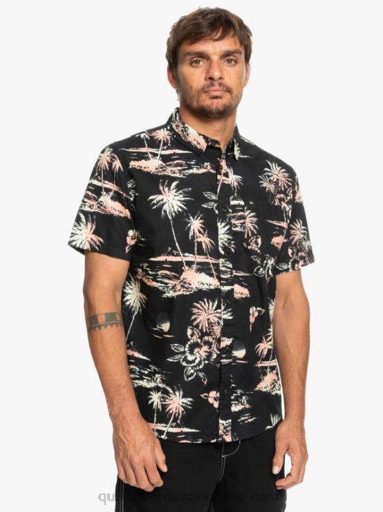 flux de aer negru cămașă cu mânecă scurtă din bumbac airflow XT6B1369 bărbați Quiksilver