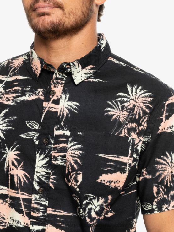 flux de aer negru cămașă cu mânecă scurtă din bumbac airflow XT6B1369 bărbați Quiksilver