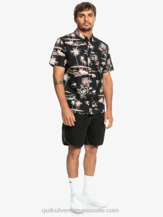flux de aer negru cămașă cu mânecă scurtă din bumbac airflow XT6B1369 bărbați Quiksilver