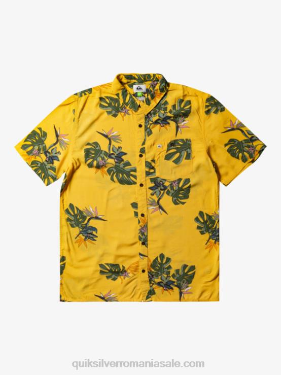 galbenus floral ss cămașa florală cu mânecă scurtă XT6B651 bărbați Quiksilver
