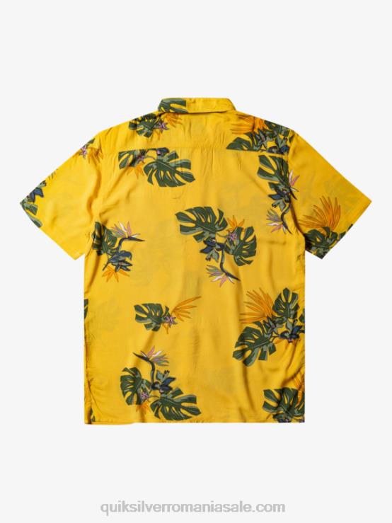 galbenus floral ss cămașa florală cu mânecă scurtă XT6B651 bărbați Quiksilver