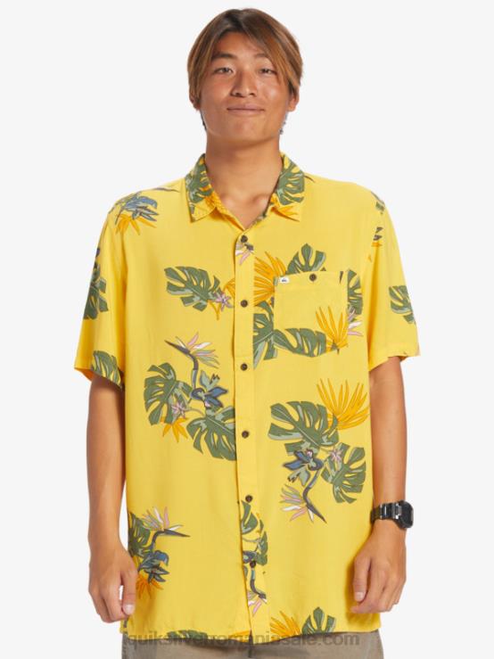galbenus floral ss cămașa florală cu mânecă scurtă XT6B651 bărbați Quiksilver