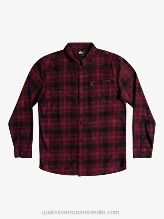 ganaway negru cămașă de flanel elastic ganaway cu mâneci lungi XT6B1769 bărbați Quiksilver