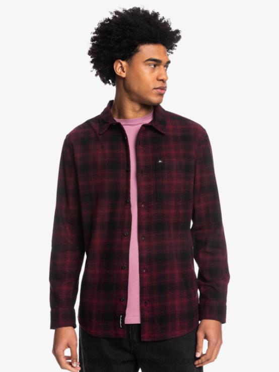 ganaway negru cămașă de flanel elastic ganaway cu mâneci lungi XT6B1769 bărbați Quiksilver