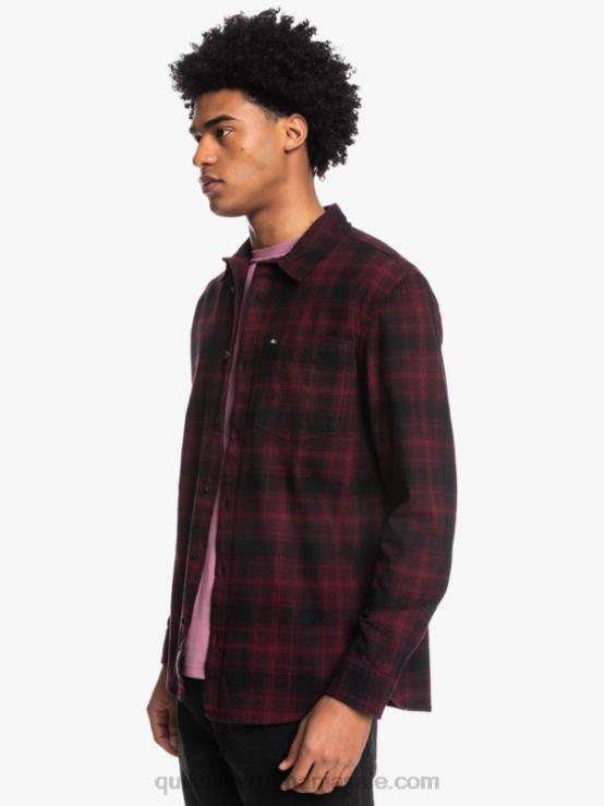 ganaway negru cămașă de flanel elastic ganaway cu mâneci lungi XT6B1769 bărbați Quiksilver