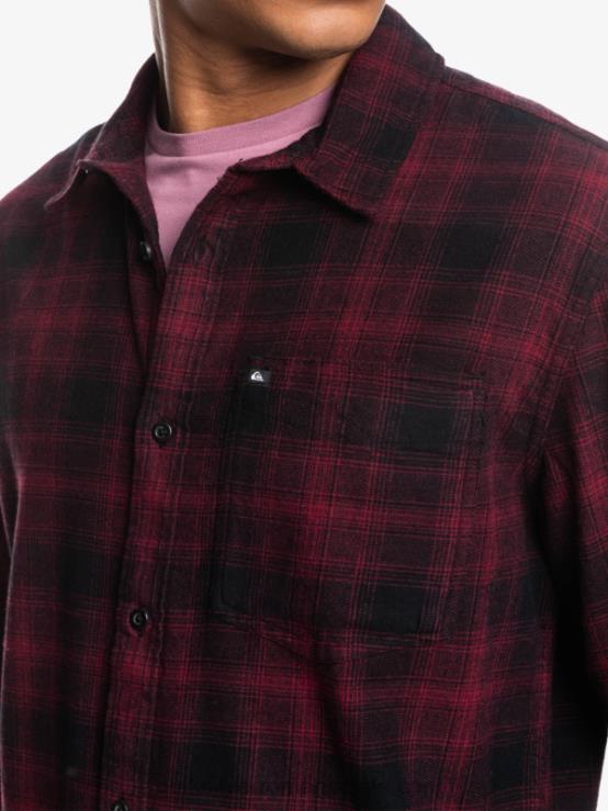 ganaway negru cămașă de flanel elastic ganaway cu mâneci lungi XT6B1769 bărbați Quiksilver