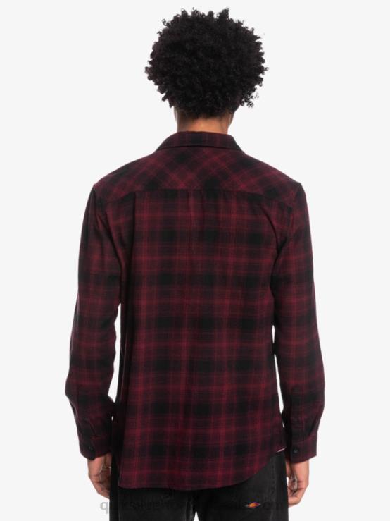 ganaway negru cămașă de flanel elastic ganaway cu mâneci lungi XT6B1769 bărbați Quiksilver