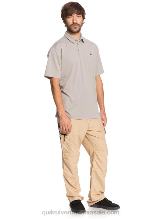 gri silex tricou polo waterman cu mânecă scurtă XT6B99 bărbați Quiksilver