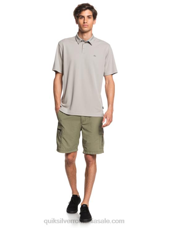 gri silex tricou polo waterman cu mânecă scurtă XT6B99 bărbați Quiksilver
