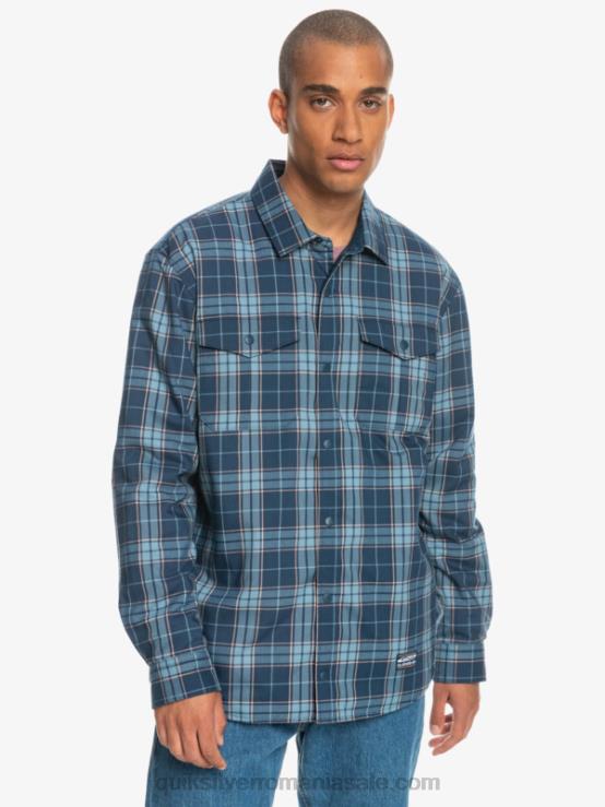 insignia albastru free climb cămașă de flanel reversibilă izolată de free climb XT6B1702 bărbați Quiksilver