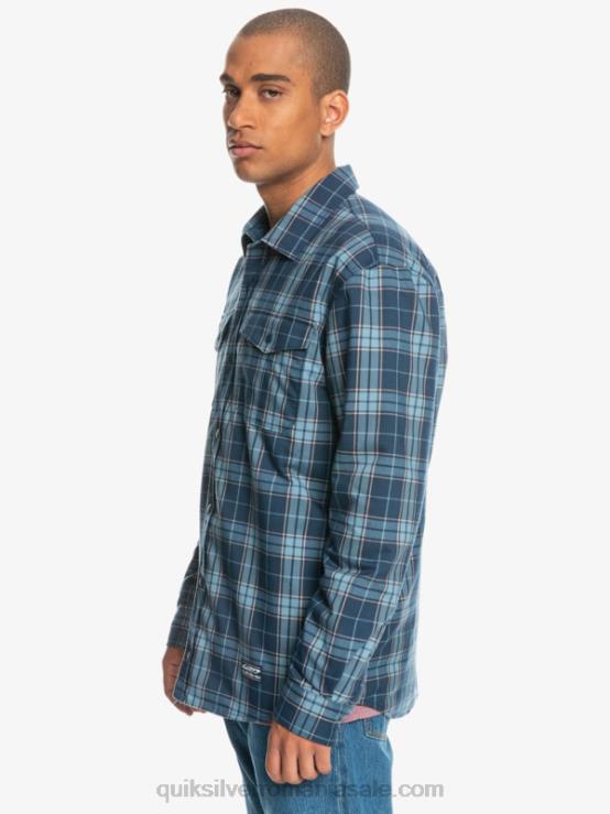 insignia albastru free climb cămașă de flanel reversibilă izolată de free climb XT6B1702 bărbați Quiksilver