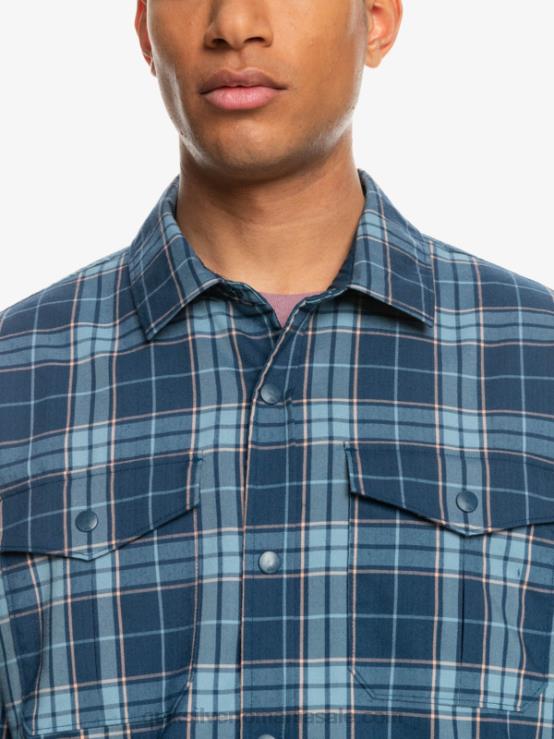 insignia albastru free climb cămașă de flanel reversibilă izolată de free climb XT6B1702 bărbați Quiksilver