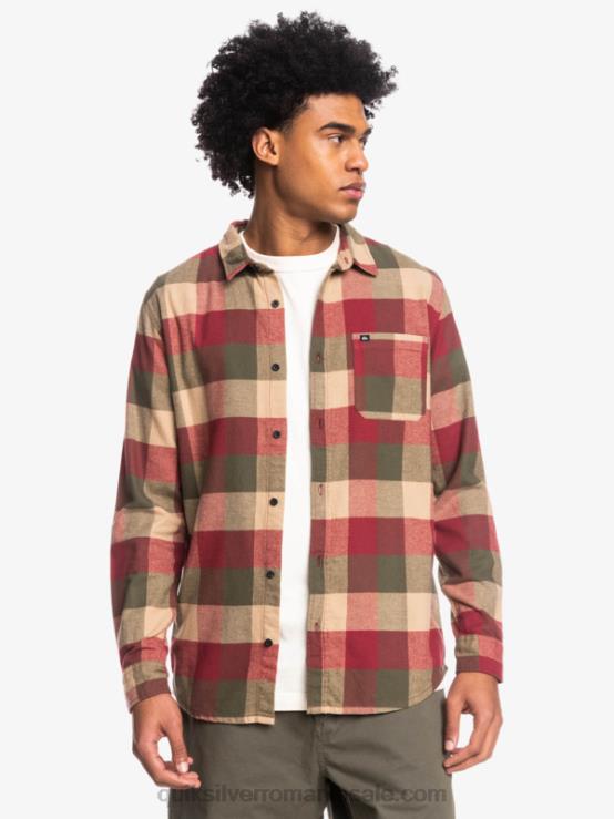 mamă de vin rubin cămașă de flanel cu mânecă lungă mama mucă XT6B1571 bărbați Quiksilver