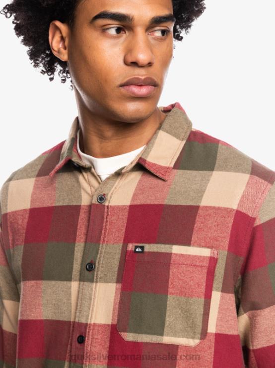 mamă de vin rubin cămașă de flanel cu mânecă lungă mama mucă XT6B1571 bărbați Quiksilver