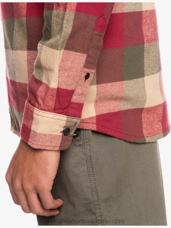 mamă de vin rubin cămașă de flanel cu mânecă lungă mama mucă XT6B1571 bărbați Quiksilver