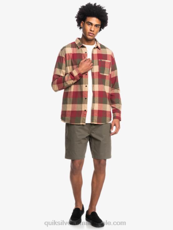 mamă de vin rubin cămașă de flanel cu mânecă lungă mama mucă XT6B1571 bărbați Quiksilver
