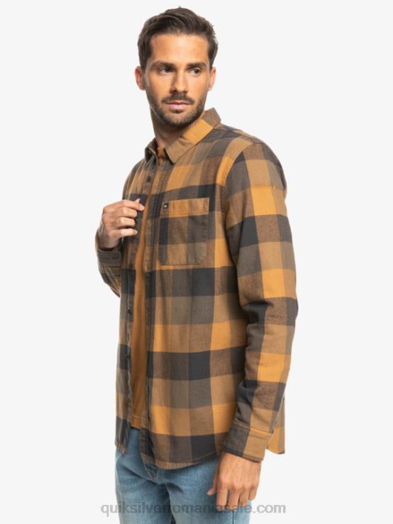 mușcă de zahăr brun cămașă de flanel cu mânecă lungă mama mucă XT6B1574 bărbați Quiksilver