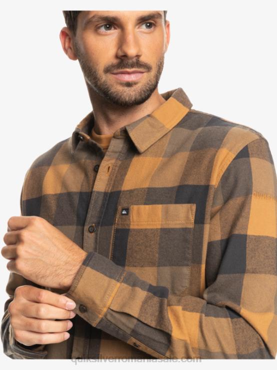 mușcă de zahăr brun cămașă de flanel cu mânecă lungă mama mucă XT6B1574 bărbați Quiksilver