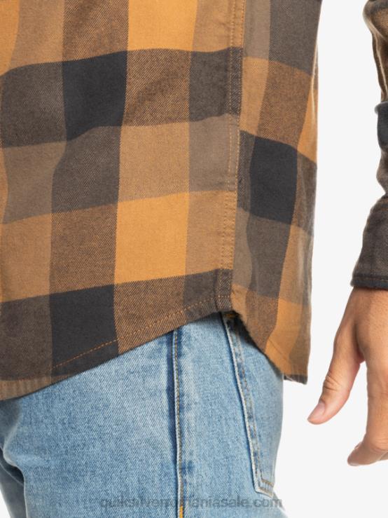 mușcă de zahăr brun cămașă de flanel cu mânecă lungă mama mucă XT6B1574 bărbați Quiksilver