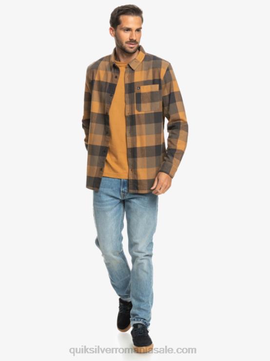 mușcă de zahăr brun cămașă de flanel cu mânecă lungă mama mucă XT6B1574 bărbați Quiksilver