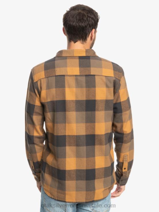 mușcă de zahăr brun cămașă de flanel cu mânecă lungă mama mucă XT6B1574 bărbați Quiksilver