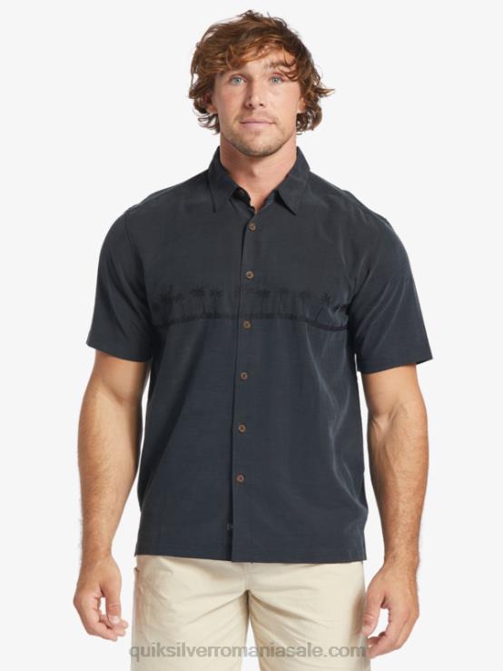 negru cămașă antirid premium waterman tahiti palms XT6B868 bărbați Quiksilver