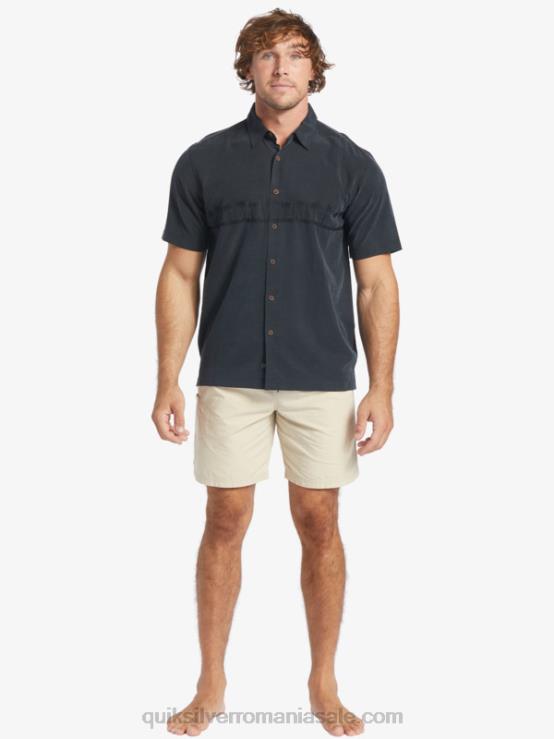 negru cămașă antirid premium waterman tahiti palms XT6B868 bărbați Quiksilver