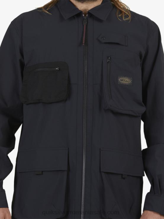 negru cămașă cu mânecă lungă sub cer XT6B1717 bărbați Quiksilver