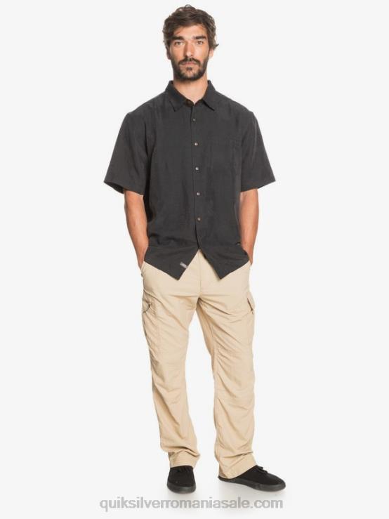 negru cămașă cu mânecă scurtă waterman Kelpies Bay XT6B1357 bărbați Quiksilver