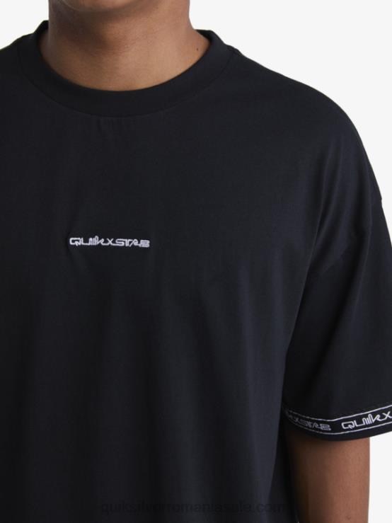 negru tricou anilor 90 XT6B1865 bărbați Quiksilver x Stab