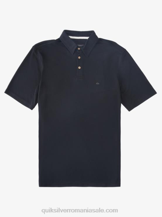 negru tricou polo waterman cu mânecă scurtă XT6B245 bărbați Quiksilver