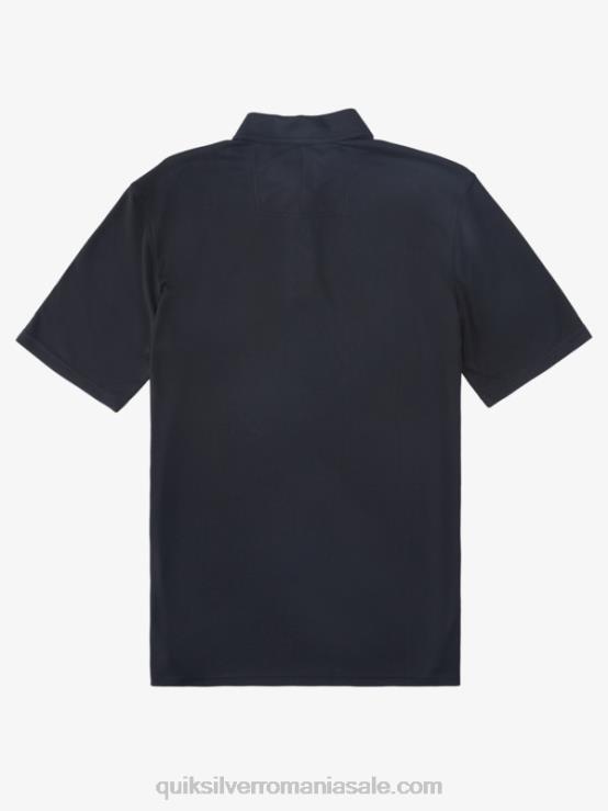 negru tricou polo waterman cu mânecă scurtă XT6B245 bărbați Quiksilver