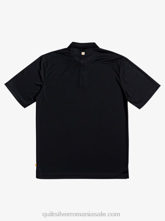 negru tricou polo waterman cu mânecă scurtă XT6B98 bărbați Quiksilver