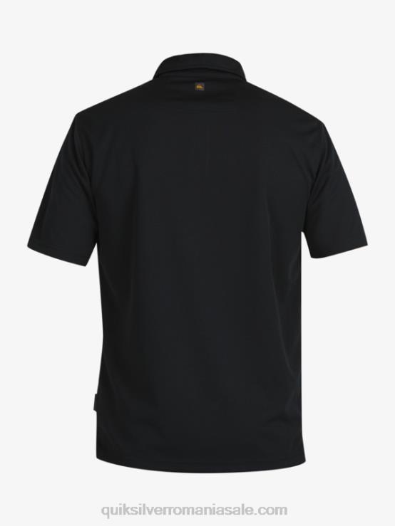 negru tricou polo waterman cu mânecă scurtă XT6B98 bărbați Quiksilver