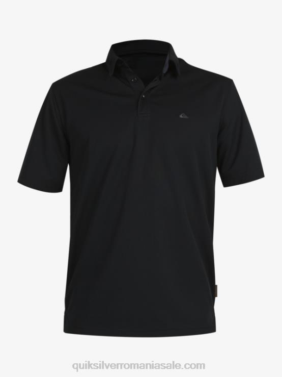 negru tricou polo waterman cu mânecă scurtă XT6B98 bărbați Quiksilver