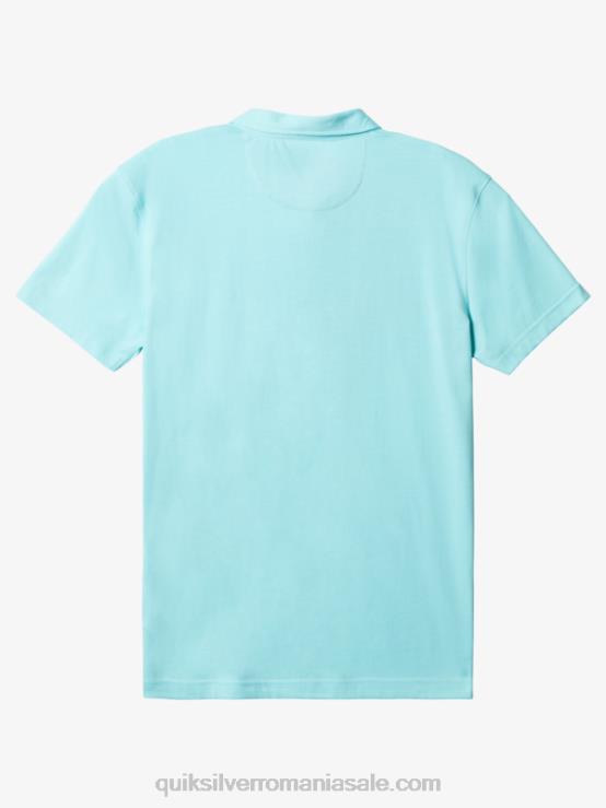 înger albastru tricou polo cu mânecă scurtă stripe lite XT6B749 bărbați Quiksilver