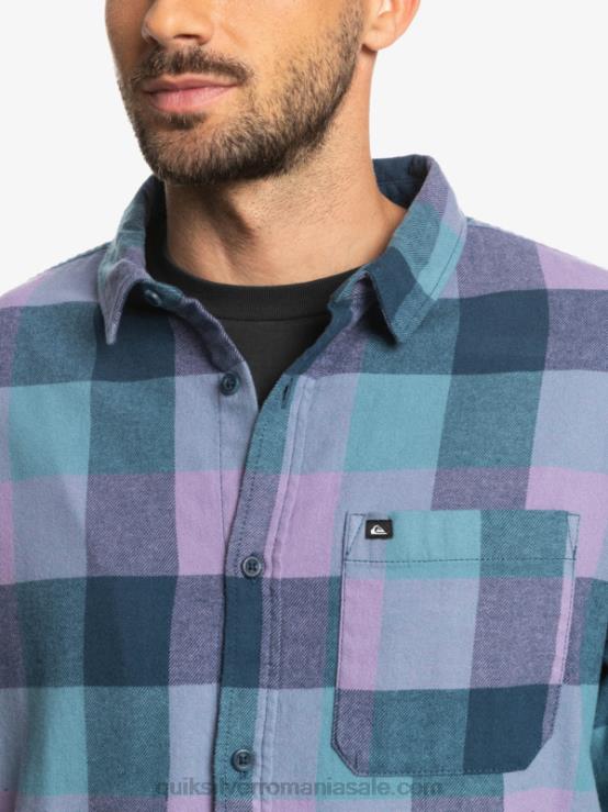 însemne albastră mamă cămașă de flanel cu mânecă lungă mama mucă XT6B1572 bărbați Quiksilver