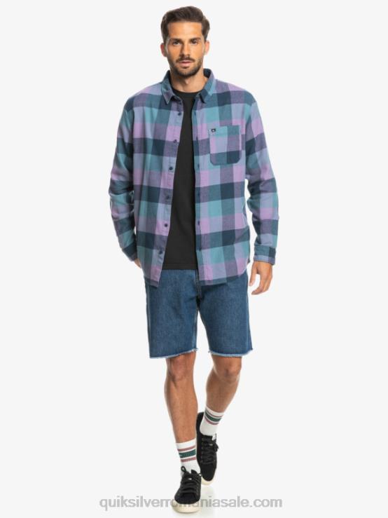 însemne albastră mamă cămașă de flanel cu mânecă lungă mama mucă XT6B1572 bărbați Quiksilver