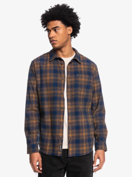 însemne albastre ganaway cămașă de flanel elastic ganaway cu mâneci lungi XT6B1767 bărbați Quiksilver